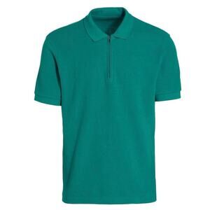 Rhone Towel Terry Polo Shirt Quarter Zip Short Sleeve Pullover Cotton Teal  XL
